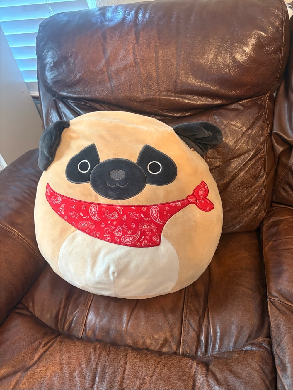 Squishmallows Pug Dog Red Bandana